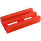 LEGO Transparentes neonrötliches Orange Fliese 1 x 2 Gitter (mit Unterrohr) (2412 / 30244)