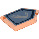 LEGO Orange rougeâtre néon transparent Tuile 2 x 3 Pentagonal avec Backlash Lightning Power Bouclier (22385 / 24419)