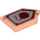 LEGO Transparent Neon Reddish Orange Tile 2 x 3 Pentagonal with Bomb Blast Power Shield (22385 / 24277)