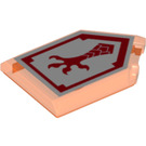 LEGO Transparant Neon Roodachtig Oranje Tegel 2 x 3 Pentagonal met Clapper Klauw Power Schild (22385 / 24390)