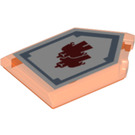 LEGO Transparant Neon Roodachtig Oranje Tegel 2 x 3 Pentagonal met Cloning Power Schild (22385 / 24481)