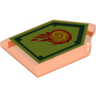 LEGO Transparant Neon Roodachtig Oranje Tegel 2 x 3 Pentagonal met Fireball Power Schild (22385 / 24464)