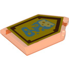 LEGO Transparent Neon Reddish Orange Tile 2 x 3 Pentagonal with Foul Steam Power Shield (22385 / 26730)