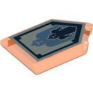 LEGO Transparent Neon Reddish Orange Tile 2 x 3 Pentagonal with Giant Growth Pattern Power Shield (22385 / 24534)