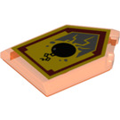 LEGO Transparentes Neonrot-Orange Fliese 2 x 3 Pentagonal mit Ground Pound Power Schild (22385 / 24371)