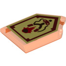 LEGO Transparent Neon Reddish Orange Tile 2 x 3 Pentagonal with Rock Throw Power Shield (22385 / 24544)