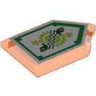 LEGO Transparentes Neonrot-Orange Fliese 2 x 3 Pentagonal mit Time Breach Power Schild (22385 / 25819)