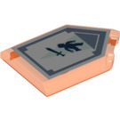 LEGO Transparentes Neonrot-Orange Fliese 2 x 3 Pentagonal mit Tractor Strahl Power Schild (22385 / 24435)