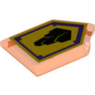 LEGO Transparant Neon Roodachtig Oranje Tegel 2 x 3 Pentagonal met Muur Blok Power Schild (22385 / 24524)