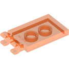 LEGO Transparant Neon Roodachtig Oranje Tegel 2 x 3 met Horizontaal Clips (Dikke open 'O'-clips) (30350 / 65886)