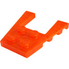 LEGO Transparent Neon Reddish Orange Wedge Plate 4 x 4 with 2 x 2 Cutout (41822 / 43719)