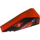 LEGO Transparent Neon Reddish Orange Windscreen 10 x 4 x 2.3 with Black Shark (Both Sides) (2507)
