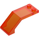 LEGO Orange Rougeâtre Néon Transparent Pare-brise 2 x 5 x 1.3 (6070 / 35271)