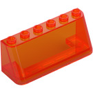 LEGO Transparent Neon Reddish Orange Windscreen 2 x 6 x 2 (4176 / 35336)