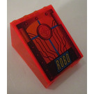 LEGO Transparent Neon Reddish Orange Windscreen 3 x 4 x 4 Inverted with ROBO and Target Screen Sticker (4872)