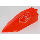 LEGO Transparent Neon Reddish Orange Windscreen 4 x 10 x 2.3 with Handle with Silver Circuitry Sticker (27165)