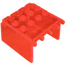 LEGO Transparant Neon Roodachtig Oranje Voorruit 4 x 4 x 2 Overkapping Extender (2337)