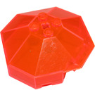 LEGO Transparentes Neonrot-Orange Windschutzscheibe 6 x 6 Octagonal Überdachung mit Achsloch (2418)