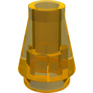 LEGO Transparent Neon Yellow Cone 1 x 1 without Top Groove (4589 / 6188)