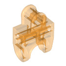 LEGO Transparant oranje Bal Connector met Haakse Axleholes en Vents en sleuven aan de zijkant (32174)