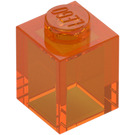 LEGO Transparentes Orange Stein 1 x 1 (3005 / 30071)