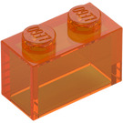 LEGO Transparentes Orange Stein 1 x 2 ohne Unterrohr (3065 / 35743)