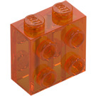 LEGO Naranja transparente Ladrillo 1 x 2 x 2 con Espigas en Lados opuestos (80796)