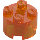 LEGO Transparentes Orange Stein 2 x 2 Rund (3941 / 6143)