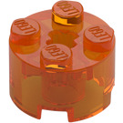 LEGO Naranja transparente Ladrillo 2 x 2 Circular (3941 / 6143)