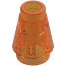 LEGO Transparent Orange Cone 1 x 1 with Top Groove (28701 / 59900)