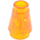 LEGO Transparent Orange Cone 1 x 1 with Top Groove (28701 / 64288)