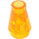 LEGO Transparent Orange Cone 1 x 1 without Top Groove (4589 / 6188)