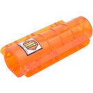 LEGO Transparentes Orange Zylinder 9 x 4 x 2 mit 'High Risk Area' & Caged Alien Aufkleber (58947)