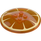 LEGO Transparent Orange Dish 6 x 6 with Orange Slice (21599)