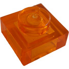 LEGO Orange transparent assiette 1 x 1 (3024 / 30008)