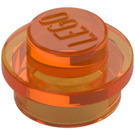 LEGO Transparant oranje Plaat 1 x 1 Rond (6141 / 30057)