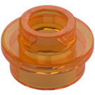 LEGO Transparant oranje Plaat 1 x 1 Rond met Open nop (28626 / 85861)