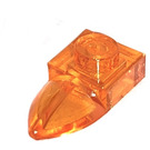 LEGO Transparant oranje Plaat 1 x 1 met Tand (35162 / 49668)