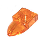 LEGO Transparentes Orange Platte 1 x 1 mit Zahn (35162 / 49668)