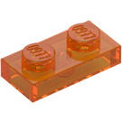 LEGO Transparent Orange Plate 1 x 2 (3023)