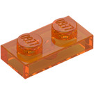 LEGO Orange Transparent assiette 1 x 2 (3023 / 28653)