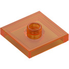 LEGO Transparent Orange Plate 2 x 2 with Groove and 1 Center Stud (23893 / 87580)