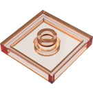 LEGO Transparent Orange Plate 2 x 2 with Groove and 1 Center Stud (23893 / 87580)