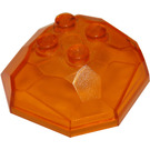 LEGO Transparentes Orange Felsen 4 x 4 x 1.3 oben (30293 / 42284)