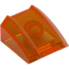 LEGO Orange Transparent Pente 1 x 2 x 2 Incurvé (30602 / 47904)