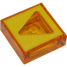 LEGO Transparent Orange Tile 1 x 1 with Triangle with Groove (3070)