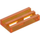 LEGO Transparentes Orange Fliese 1 x 2 Gitter (mit Unterrohr) (2412 / 30244)