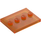 LEGO Transparent Orange Tile 3 x 4 with Four Studs (17836 / 88646)