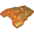 LEGO Transparent Orange Wedge 4 x 4 with Jagged Angles with Gold Surface (28625 / 45843)