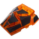 LEGO Transparant oranje Wig 4 x 4 met Jagged Angles met Lava Crust (24374 / 64867)